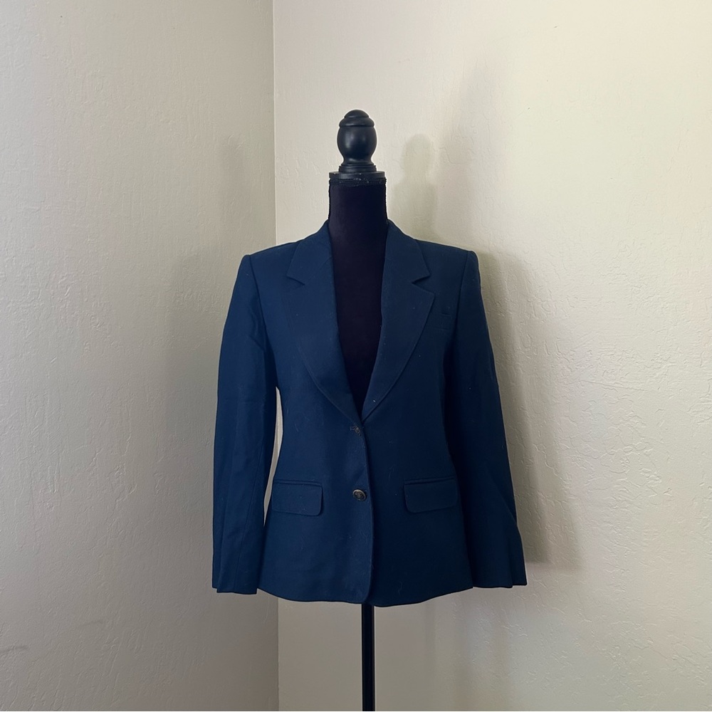 Navy Blue Pendleton Vintage Wool Blazer - image 1